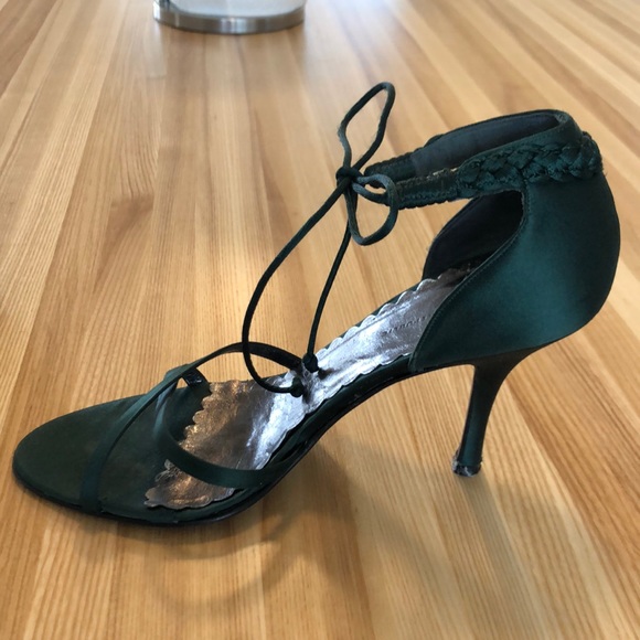 Hunter green evening shoes - Picture 2 of 8